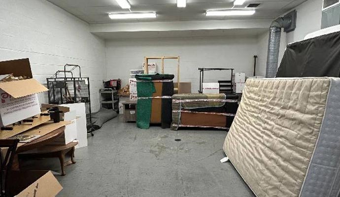 Furniture stored safely in a room Furniture stored in a room