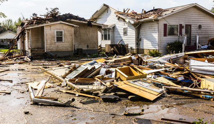 Storm-damaged property