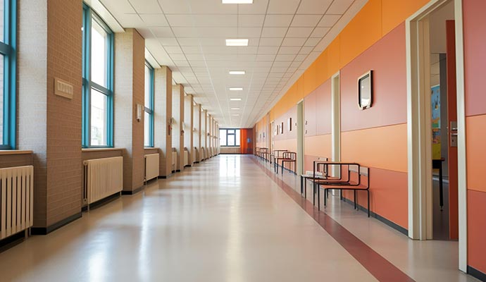 Clean school hallway Clean school hallway