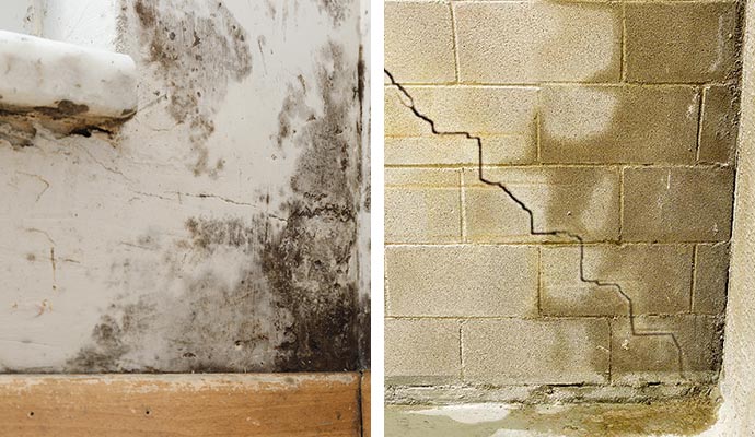 mold growth and structural damage