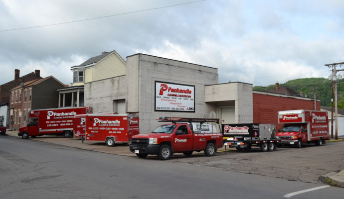 Panhandle cleaning and restoration service vehicles