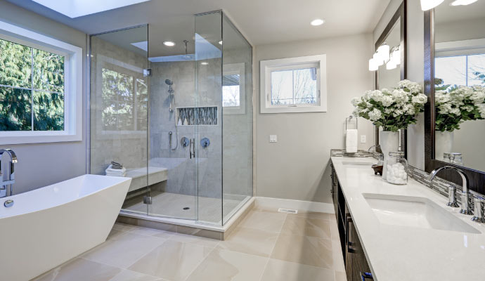 A modern bathroom interior