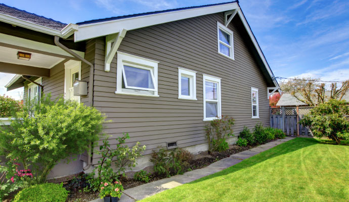 A repaired house siding