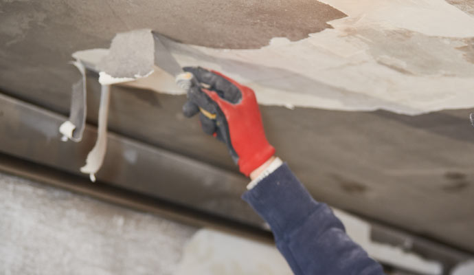 Smoke damaged ceiling restoration