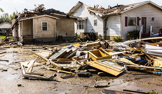 Storm damaged property