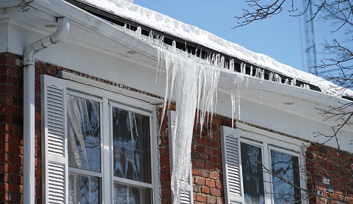 Siding damage from heavy snow