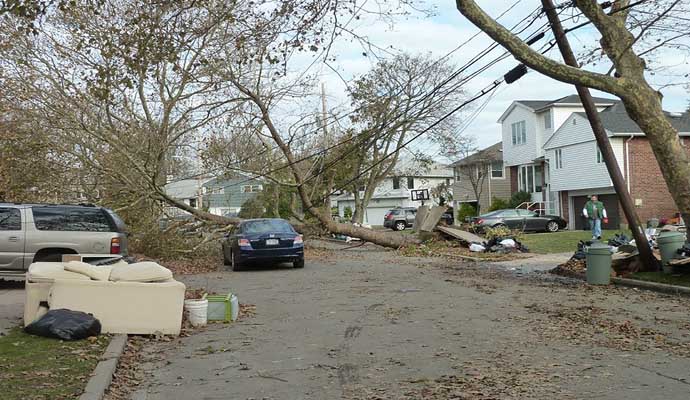 Storm damaged property