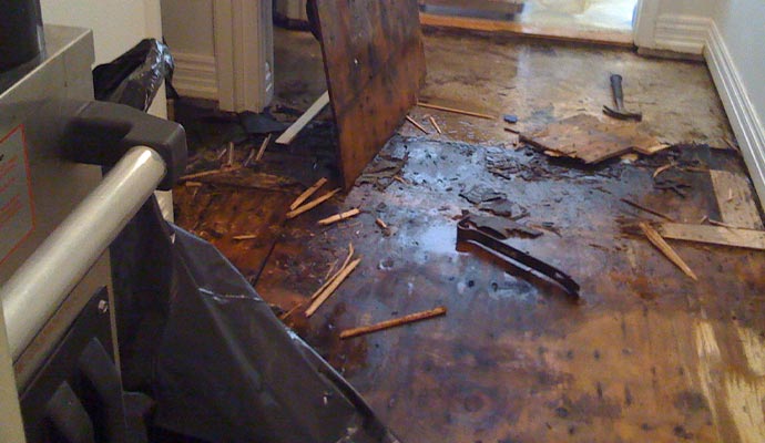 Floor water damage